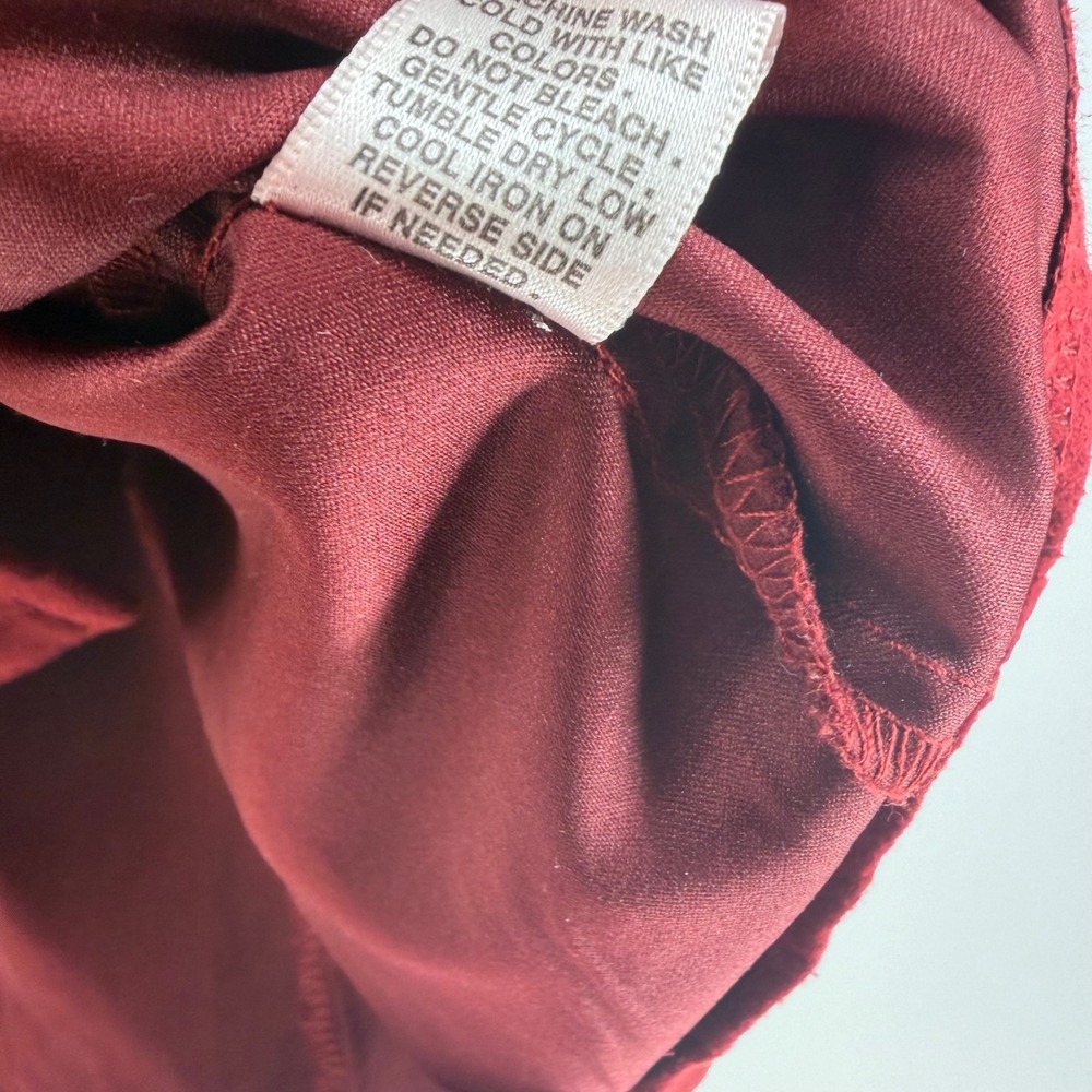 Cato Blazer Women 22/24 Deep Red Velour Faux Suede Button Up Old Money Office 2X - Picture 7 of 8